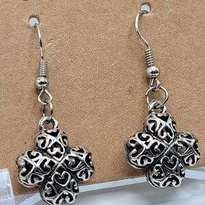 ✨2/$10✨ Dangly Earrings Celtic Four Leaf Clover Luck  Knot Heart Shaped 1''